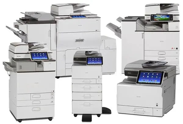Collection of Ricoh and Sharp multifunction copiers for business leasing in Fulton County Atlanta